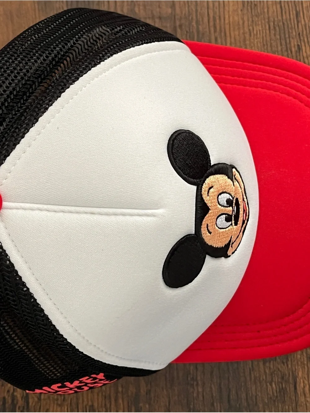 Disney Red, White & Black Mickey Mouse Kids Trucker Hat